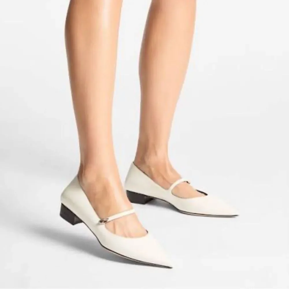 Jimmy Choo Carolyn Leather Mary Jane Flats size 38.5